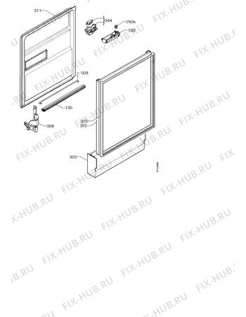 Взрыв-схема посудомоечной машины Electrolux ESF663 - Схема узла Door 003